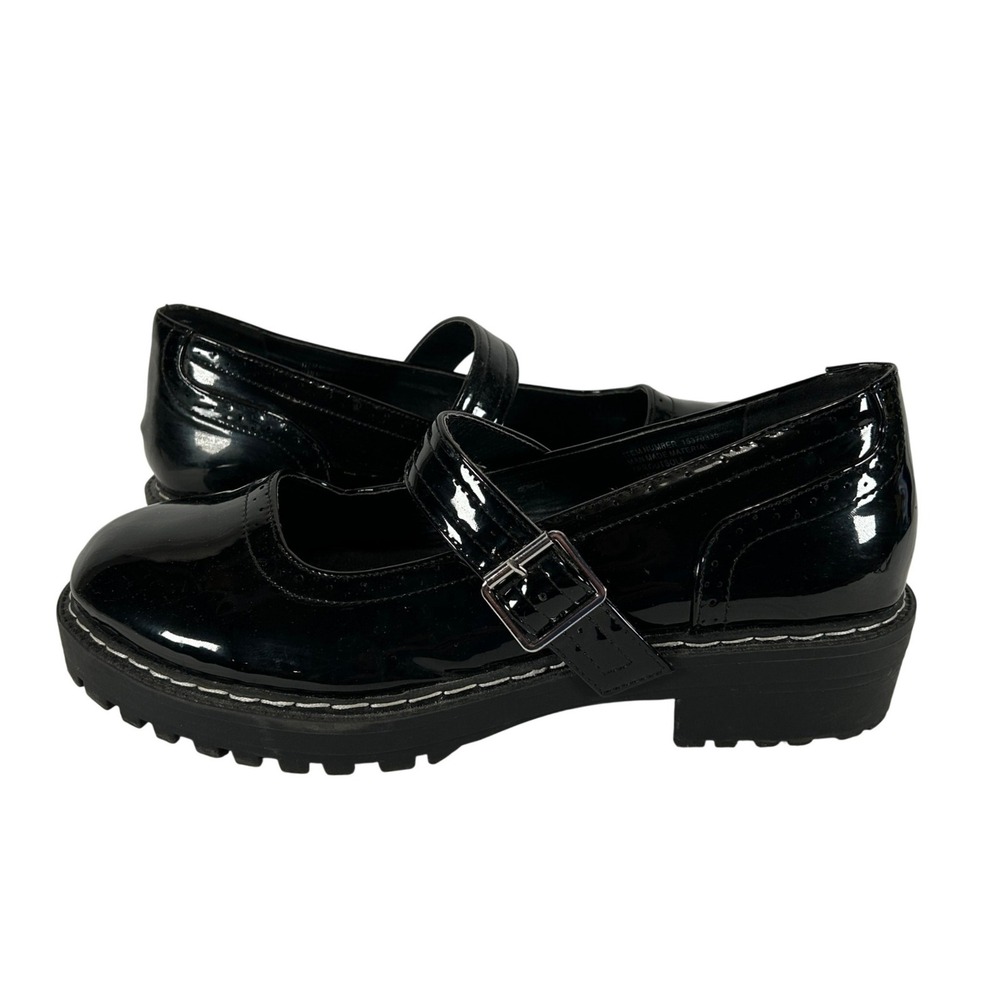 Torrid Black Patent Faux Leather Lug Sole Mary Jane Shoes Chunky Platform 11W